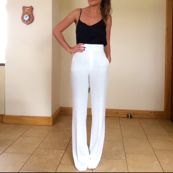 white palazzo pants zara